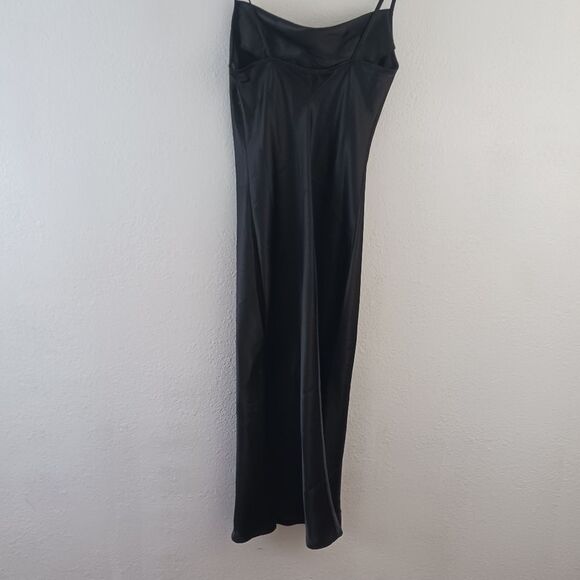 Bebe Black Satin Cowl Neck Slip Midi Dress size XS - Picture 6 of 7